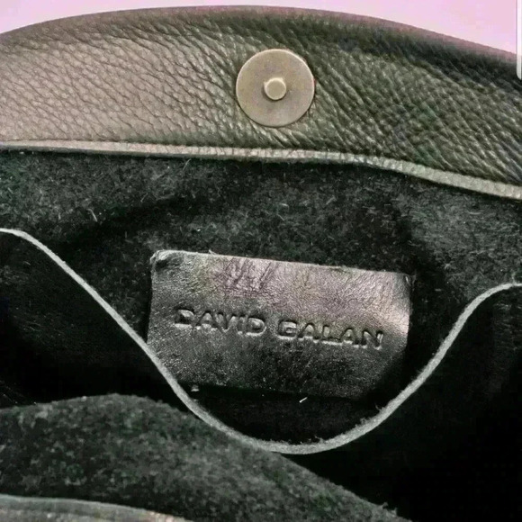 David Galan Brown Leather Hobo Shoulder Bag - Picture 4 of 5